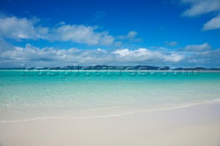 Perfect white sandy beach with crystal blue water