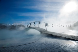 Sunrise over the famous Blue Lagoon, Iceland