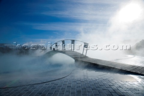 Sunrise over the famous Blue Lagoon Iceland