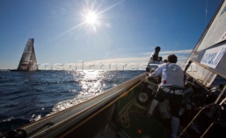 Nice, 10/11/09. Louis Vuitton Trophy Nice C™te dÕAzur. Azzurra on board, match vs Emirates Team New Zealand.