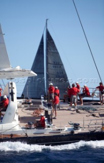 Sailing superyacht P2 racing in the Superyacht Cup 2010 in Antigua in the Caribbean