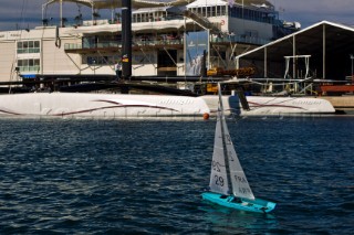 Valencia, 2/9/10. Alinghi5 33rd Americas Cup. Alinghi 5 dock side.