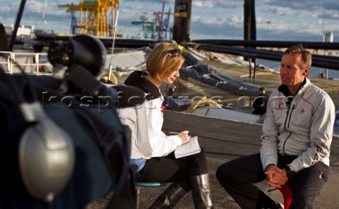 Valencia 2910 Alinghi5 33rd Americas Cup Ernesto Bertarelli interview at Alinghi base