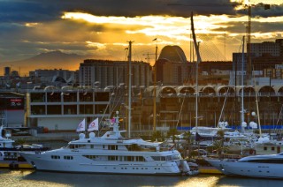 Valencia, 06/02/10. Alinghi5 33rd Americas Cup. Sunset from the Veles e Vents.