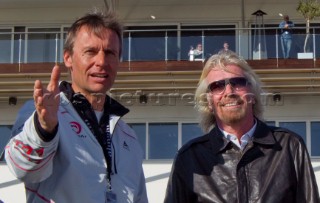 Alinghi5 33rd Americas Cup. Richard Branson visit Alinghi Base. Ernesto Bertarelli, Richard Branson,