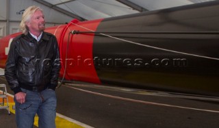 Valencia, 2/11/10. Alinghi5 33rd Americas Cup. Richard Branson visit Alinghi Base. Ernesto Bertarelli, Richard Branson