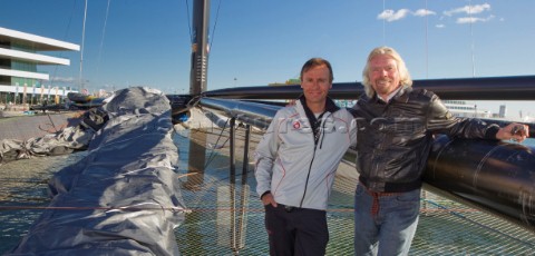 Valencia 21110 Alinghi5 33rd Americas Cup Richard Branson visit Alinghi Base Ernesto Bertarelli Rich