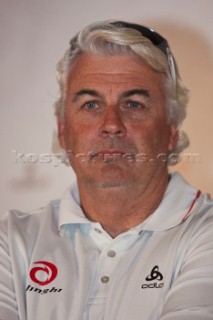 Valencia, 2/5/10. Alinghi5 33rd Americas Cup. Americas Cup Press Conference at the Alinghi Base. Brad Butterworth.  Editorial use only.