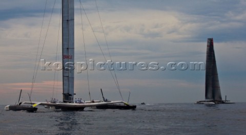 Valencia 2810 Alinghi5 33rd Americas Cup Day one race one Alinghi 5 BMW Oracle  Editorial use only