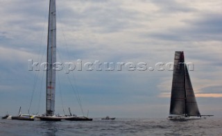 Valencia, 2/8/10. Alinghi5 33rd Americas Cup. Day one race one Alinghi 5, BMW Oracle.  Editorial use only.