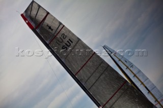 Valencia, 2/8/10. Alinghi5 33rd Americas Cup. Day one race one Alinghi 5, BMW Oracle.  Editorial use only.