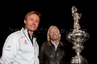 Valencia, 2/11/10. Alinghi5 33rd Americas Cup. Richard Branson visit Alinghi Base. Ernesto Bertarelli, Richard Branson.  Editorial use only.