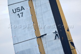 Wing sail on BMW Oracle Racing at the 33rd Americas Cup