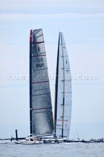 33rd Americas cup - Valencia 08-02-2009. Race 1. BMW ORACLE Racing and Alinghi5