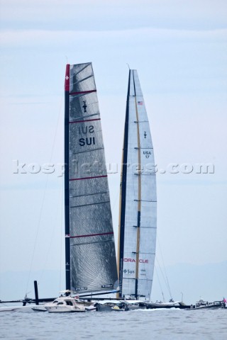 33rd Americas cup  Valencia 08022009 Race 1 BMW ORACLE Racing and Alinghi5