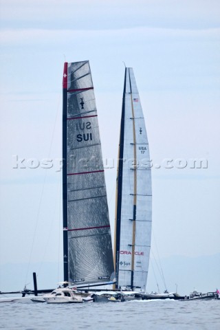 33rd Americas cup  Valencia 08022009 Race 1 BMW ORACLE Racing and Alinghi5