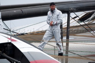 33rd Americas cup - Valencia 08-02-2009. Race 1. Ernesto Bertarelli - Alinghi5