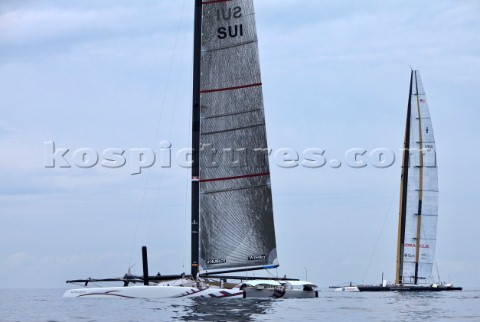 33rd Americas cup  Valencia 08022009 Race 1 BMW ORACLE Racing and Alinghi5