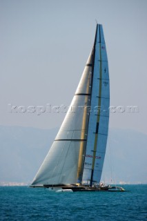 FEBRUARY 12TH 2010, VALENCIA, SPAIN: BMW Oracle team preparing the start of the 1st match of the 33rd Americas Cup in Valencia, Spain.