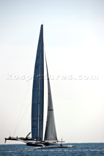 FEBRUARY 12TH 2010, VALENCIA, SPAIN: 1st match in Valencia during the 33rd Americas Cup.