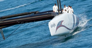 FEBRUARY 14TH 2010, VALENCIA, SPAIN: Alinghi, race 2 of the 33rd Americas Cup in Valencia, Spain