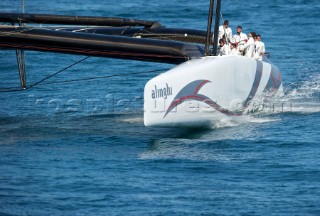 FEBRUARY 14TH 2010, VALENCIA, SPAIN: Alinghi, race 2 of the 33rd Americas Cup in Valencia, Spain