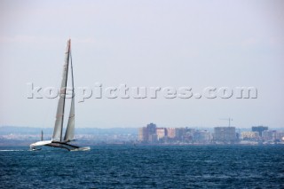 FEBRUARY 14TH 2010, VALENCIA, SPAIN: Alinghi, race 2 of the 33rd Americas Cup in Valencia, Spain