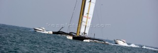 Race 2 BMW Oracle winning the 33rd Americas Cup in Valencia, Spain