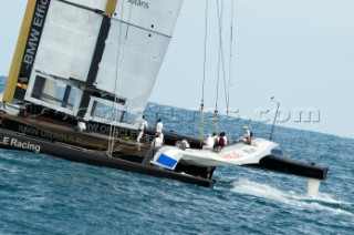 Race 2 BMW Oracle winning the 33rd Americas Cup in Valencia, Spain