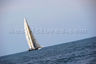 Race 2 BMW Oracle winning the 33rd Americas Cup in Valencia, Spain