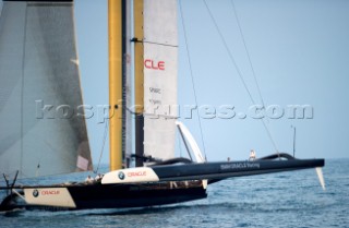 Race 2 BMW Oracle winning the 33rd Americas Cup in Valencia, Spain