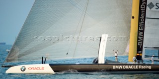 Race 2 BMW Oracle winning the 33rd Americas Cup in Valencia, Spain