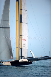 Race 2 BMW Oracle winning the 33rd Americas Cup in Valencia, Spain