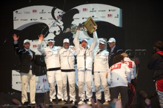 FEBRUARY 14TH 2010, VALENCIA, SPAIN: BMW Oracle, Prize Giving Ceremony of the 33rd Americas Cup in Valencia, Spain
