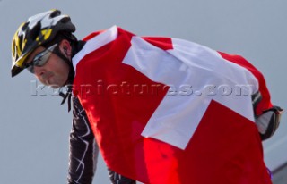 Valencia, 2/14/10. Alinghi5 33rd Americas Cup. Fans at the Foredeck building.  Editorial Use Only..