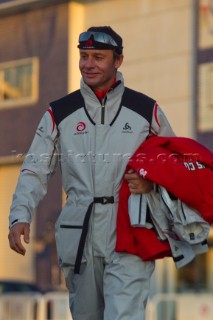 Valencia, 2/12/10. Alinghi5 33rd Americas Cup. Alinghi5 day 5 race 1 off dock. Ernesto Bertarelli.