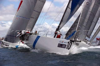 Synergy (RUS) rounding the top mark in race six. Trophy of Portugal MedCup Regatta. Cascias, Portugal.14/5/2010