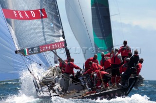 Luna Rossa (ITA) rounding the top mark in race six. Trophy of Portugal MedCup Regatta. Cascias, Portugal.14/5/2010