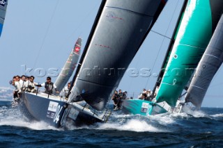 Team Origin (GBR) and Quantum Racing (USA). The coastal race of the Trophy of Portugal, Med Cup regatta. Cascais, Portugal. 15/5/2010