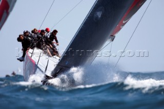 Emirates Team New Zealand in race nine of the Trophy of Portugal, Med Cup regatta. Cascais, Portugal. 16/5/2010