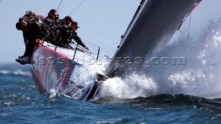 Emirates Team New Zealand in race nine of the Trophy of Portugal, Med Cup regatta. Cascais, Portugal. 16/5/2010