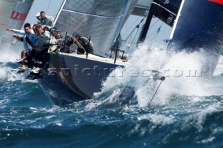 Team Origin (GBR) approaching the top mark in race ten of the Trophy of Portugal, Med Cup regatta. Cascais, Portugal. 16/5/2010