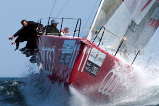 All4One approaching the top mark in race ten of the Trophy of Portugal, Med Cup regatta. Cascais, Portugal. 16/5/2010