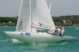 Yachts sailing and the one design Dragon European Championships 2010, Hungary.