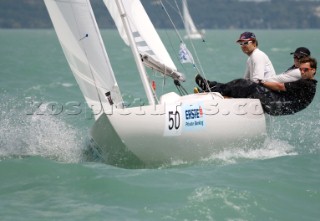 Yachts sailing and the one design Dragon European Championships 2010, Hungary.