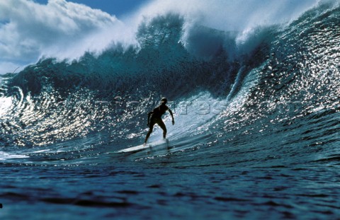 Surfing the perfect wave Hawaii 