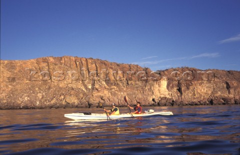 Sea kayaking in calm weather