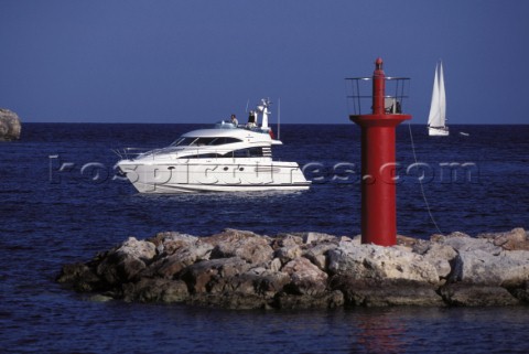 Squadron 52 powerboat approaching harbour entrance