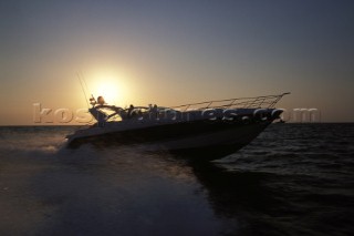 Fairline Targa 48 at sunset