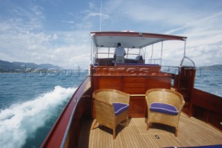 The 52ft classic powerboat launch Marlin once owned by John F Kennedy JFK